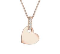 Elli diamonds Collana Donne Ciondolo Cuore Amore Classico con diamante (0,05 Ct.) In Argento Sterling 925