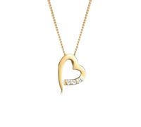 Elli DIAMONDS Collana Donne Ciondolo Cuore con Diamanti (0,04 ct.) in Oro Giallo 585