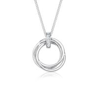 Elli diamonds Collana Donne Ciondolo Trio Cerchio con diamante (0,025 Ct.) In Argento Sterling 925