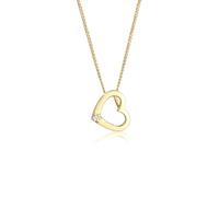 Elli DIAMONDS Collana Donne Cuore Amore con Diamante (0,015 ct.) Amore in Oro Giallo 585