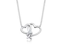 Elli DIAMONDS Collana Donne Cuore Amore con Diamante (0,045 ct.) in Argento Sterling 925