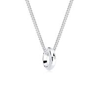 Elli diamonds Collana Donne Signore Cerchio Anello Pendente con diamante (0,005 Ct) In Argento Sterling 925