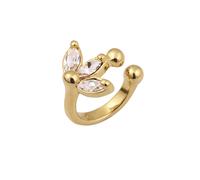 Elli - Earcuff Single Fiore Swarovski Crystals Bianco 925 Sterling Silver Orecchini 1 pieces female