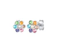 Elli - Fiore Pastello Carino con Cristalli e perla sintetica in argento sterling 925 Orecchini 1 pieces female