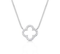 Elli - Ciondolo forma di trifoglio Elegante fortuna con cristalli di zirconia in argento sterling 925 Collane 1 pieces female