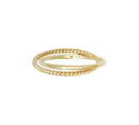Elli - Ladies - Anello avvolgente classico tonalità oro in argento sterling 925 con design zigrinato intrecciato 56 mm