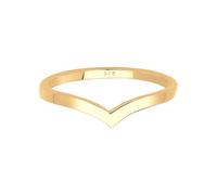 Elli - Ladies - Anello tonalità oro in argento sterling 925 combinabile con design a V 56 mm