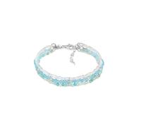 Elli - Ladies - Bracciale a 3 fili in argento sterling 925 con perline pietra di luna e amazzonite blu 16 cm