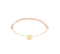 Elli - Ladies - Bracciale in tessuto con charm a forma di cuore in argento sterling 925 placcato oro 16 cm