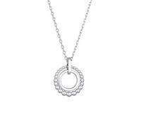 Elli - Ladies - Collana elegante color argento con pendente a forma di anello con sfere con cristalli 42 cm