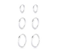 Elli - Creoli Set Trio di Base Tendenza in Argento Sterling 925 Orecchini 1 pieces female