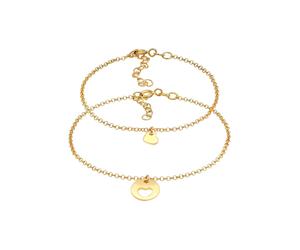 Elli - Madre Figlia Set Cuore Placchetta Ritaglio in Argento Sterling 925 Bracciali e Braccialetti 1 pieces female