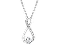 Elli Necklace Women infinity Pendant Precious with Crystals in 925 Sterling Silver