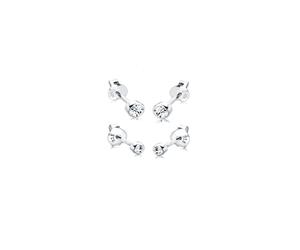 Elli Oorbellen Dames Set Basis met Kristallen in 925 Sterling Zilver