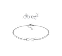 Elli - Orecchini a banda con simbolo dell'infinito regolabili in Argento Sterling 925 Set gioielli 1 pieces female
