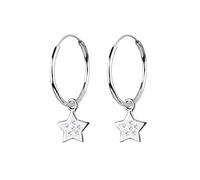 Elli Orecchini a Cerchio da Donna, con Cristallo, Argento Sterling 925