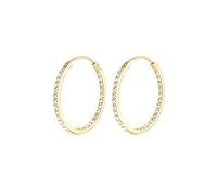 Elli Orecchini A Cerchio Da Donna In Argento, Placcati Oro Con Cristallo