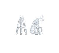 Elli Orecchini a cerchio da donna, in argento Sterling 925, con cristalli