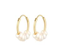 Elli Orecchini a cerchio da donna, semplice con perle d'acqua dolce in argento sterling 925