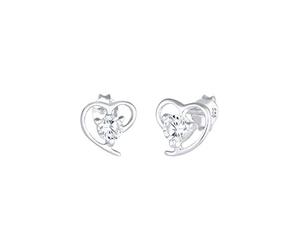 Elli Orecchini a Lobo da Donna in Argento 925 con Zirconia Cubica