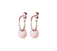 Elli - Orecchini Pendenti Geo Placchetta Creolo in Argento Sterling 925 Placcato Oro Orecchini a cerchio 1 pieces female