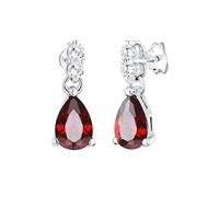 Elli - Orecchini Pendenti Elegante Rosso con Cristalli di Zirconia in Argento Sterling 925 1 pieces female
