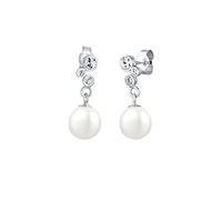 Elli Orecchini a Perno da Donna in Argento 925 con Cristallo Bianco