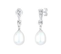 Elli Orecchini A Perno Da Donna In Argento 925 Con Cristallo Swarovski Perla Di Fiume