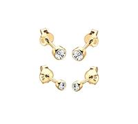 Elli Orecchini a Perno da Donna in Argento 925, Placcati Oro con Cristalli Swarovski