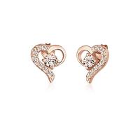 Elli Orecchini a Perno da Donna in Argento 925, Placcati Oro Rosa con Cristallo Swarovski
