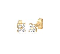 Elli Orecchini a Perno da Donna In Oro Giallo 14K con Zirconia Cubica Bianco