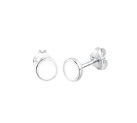 Elli - Orecchini a Perno Cerchio Geo con Smalto Bianco in Argento Sterling 925 1 pieces female