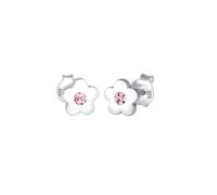 Elli - Orecchini a Perno simbolo Fiore con Cristallo Rosa in Argento Sterling 925 1 pieces female
