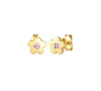 Elli - Orecchini a Perno simbolo Fiore con Cristallo Rosa in Argento Sterling 925 1 pieces female