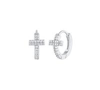Elli - Creoli Croce Fede Religione Trend in 925 Sterling Silver Orecchini a cerchio 1 pieces female