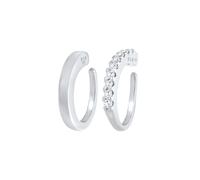 Elli - Single Earcuff Duo Trend Blogger con cristalli Zirconia in argento sterling 925 Orecchini 1 pieces female