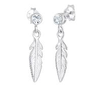 Elli - Orecchini Pendenti Piuma Boho con Cristallo in Argento Sterling 925 1 pieces female