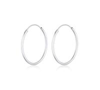 Elli - Orecchini classici sottili a cerchio stile creolo in argento sterling 925 in filigrana One Size