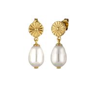 Elli - Orecchini con perle Sintetico Perla Bianco 925 Sterling Silver Gold-plated 1 pieces female