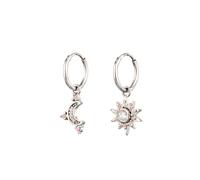 Elli - Orecchini Creole Sole Zirconia Rosa 925 Sterling Silver 1 pieces female