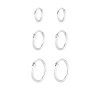 Elli - Creoli Set Trio di Base Tendenza in Argento Sterling 925 Orecchini 1 pieces female