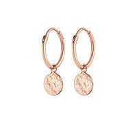 Elli - Creoli Ciondolo Moneta Placchetta Organico in Argento Sterling 925 Orecchini a cerchio 1 pieces female