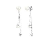 Elli Orecchini Donne Pendenti Elegante con perle coltivata d'acqua dolce e Cristalli in Argento Sterlino 925