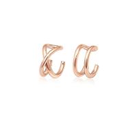 Elli - Clip per Orecchio Set Geo di Base Minimale in Argento Sterling 925 Placcato Oro Rosa Earcuff 1 pieces female