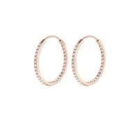 Elli - Orecchini da donna Glamour, oro orecchini a cerchio argento 925 placcato oro rosa con cristalli taglio brillante - 0303593015