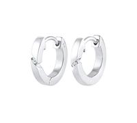 Elli Orecchini Donna Creolo Basic con Diamante (0,04 ct.) in Argento 925