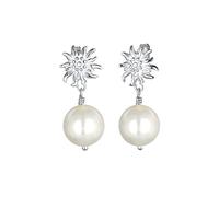 Elli Orecchini Donna Orecchini Edelweiss Dirndl con perla di conchiglia in Argento 925