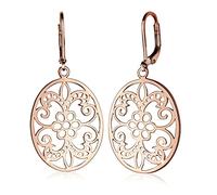 Elli Orecchini Donna Ornament Cut Out Floral in Argento Sterling 925