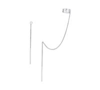 Elli Orecchini Donne Clip per Orecchio Catena placchetta pull through in argento sterlino 925