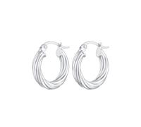 Elli Orecchini Donne Creoli con design Ritorto in Argento Sterlino 925